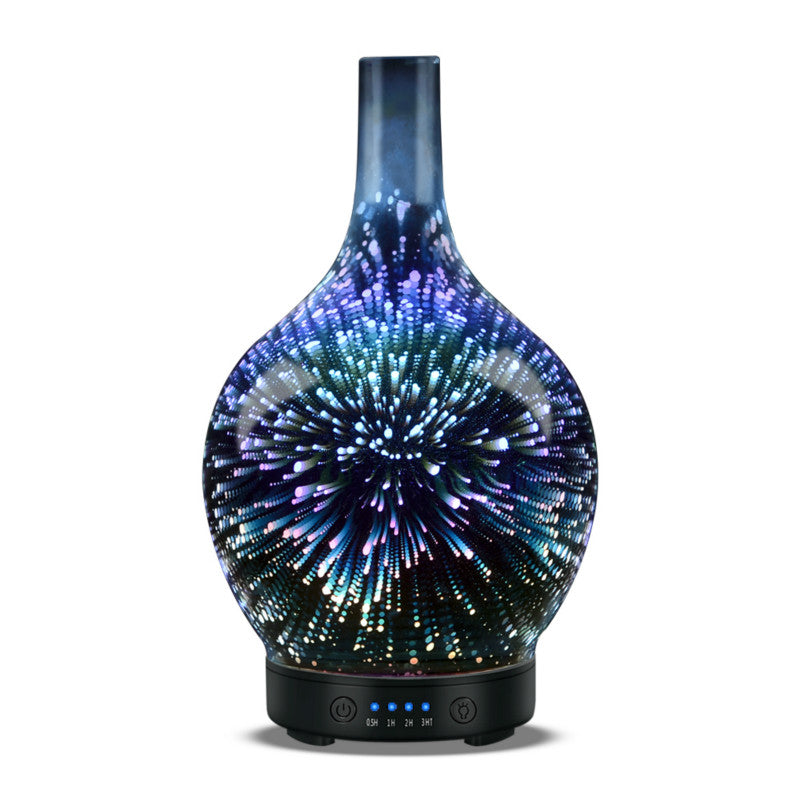 3D Light Glass Vase Diffuser Aromatherapy Auto Shut-off - NaturaCurandera.com