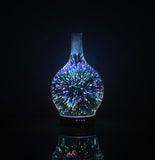 3D Light Glass Vase Diffuser Aromatherapy Auto Shut-off - NaturaCurandera.com