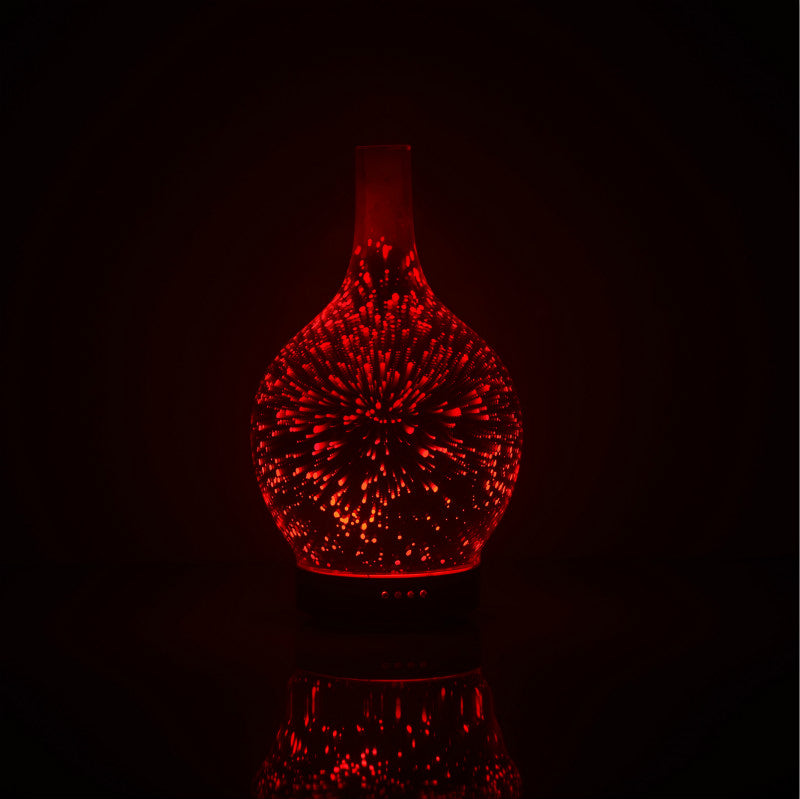 3D Light Glass Vase Diffuser Aromatherapy Auto Shut-off - NaturaCurandera.com