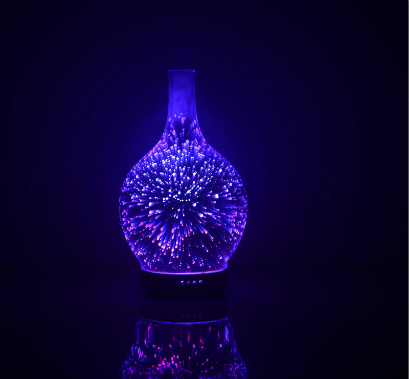 3D Light Glass Vase Diffuser Aromatherapy Auto Shut-off - NaturaCurandera.com