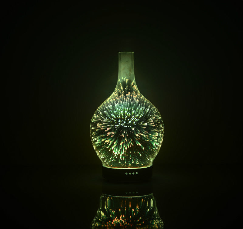 3D Light Glass Vase Diffuser Aromatherapy Auto Shut-off - NaturaCurandera.com