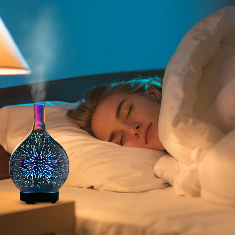 3D Light Glass Vase Diffuser Aromatherapy Auto Shut-off - NaturaCurandera.com