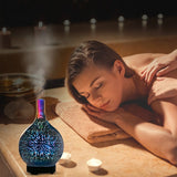 3D Light Glass Vase Diffuser Aromatherapy Auto Shut-off - NaturaCurandera.com