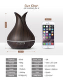 KBAYBO 400ml Aroma Oil Diffuser Ultrasonic Air Humidifier 7 Color Changing LED Lights - NaturaCurandera.com
