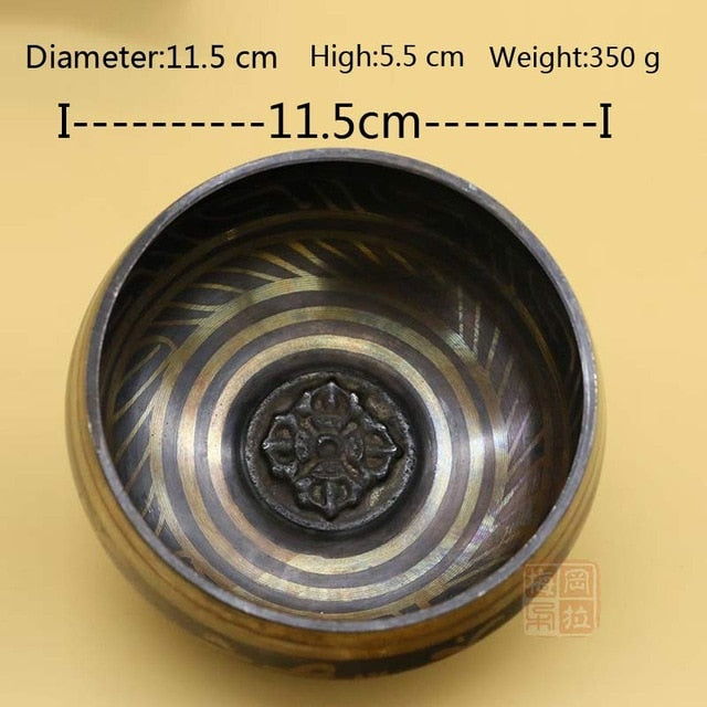 Tibetan Singing Bowl - Antique Design  Promotes Peace, Chakra Healing, and Mindfulness - NaturaCurandera.com