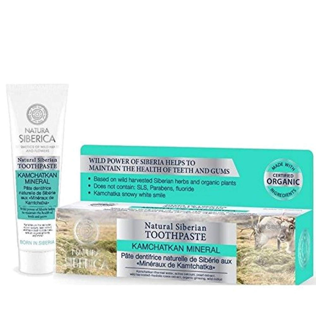 NATURA SIBERICA - Toothpaste Kamchatkan Mineral - Made with Wild Harvested Siberian Herbs - Without Floride - Siberian Wellness gor Gums and Teeth - 100 ml - NaturaCurandera.com