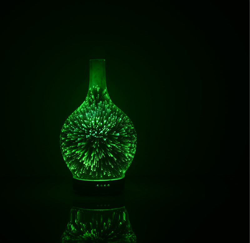 3D Light Glass Vase Diffuser Aromatherapy Auto Shut-off - NaturaCurandera.com