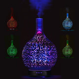3D Light Glass Vase Diffuser Aromatherapy Auto Shut-off - NaturaCurandera.com