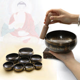 Tibetan Singing Bowl - Antique Design  Promotes Peace, Chakra Healing, and Mindfulness - NaturaCurandera.com